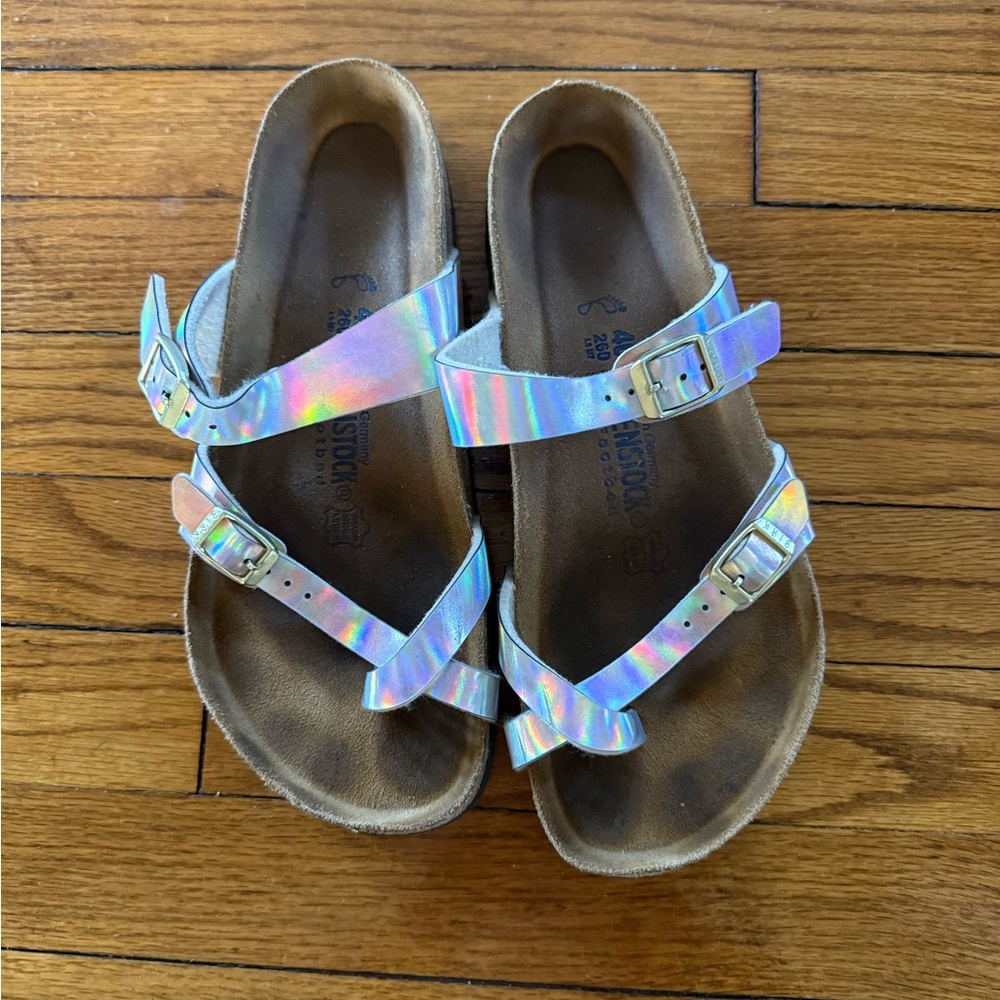 Pink Metallic Birkenstocks Sandals